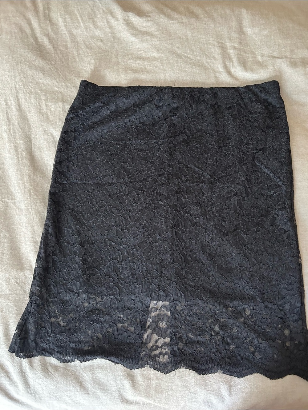 Mossimo Black Lace Pencil Skirt with Scalloped Hem